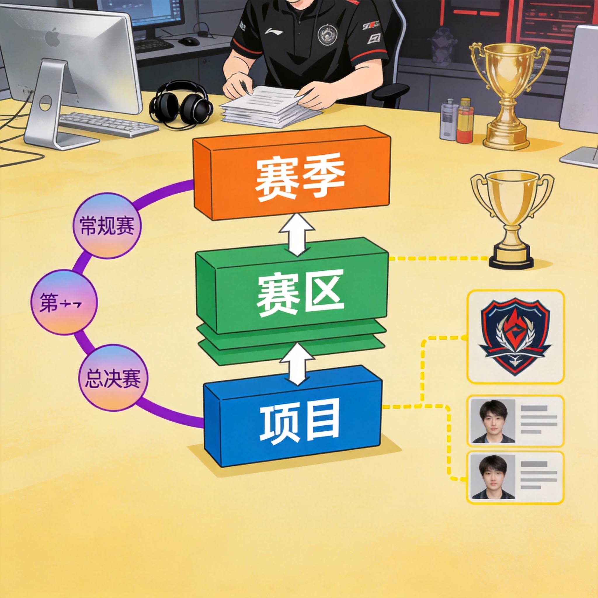 电竞赛程安排与赛果查询结构示意